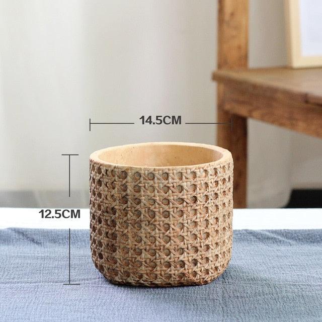 RattanWeave™ Concrete Planter